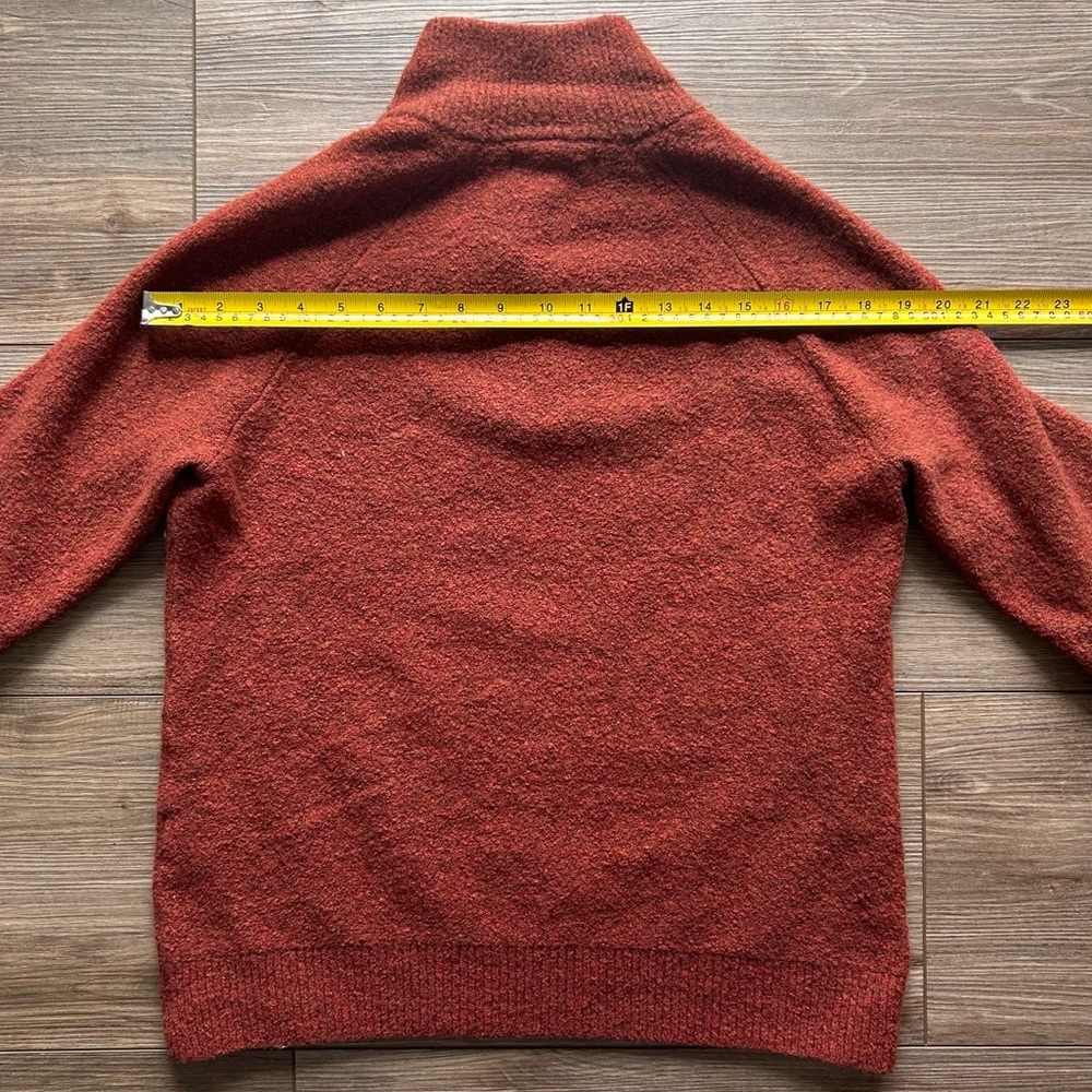 SOLD Banana Republic | Quarter-Zip Wool Blend Sweater in Burnt Orange (XS/Small) - Picture 8 of 13
